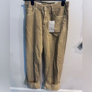 Zara high Rise Wide Cuff wide leg jeans